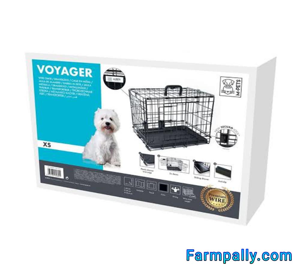 M-Pets Voyager Double door folding metal dog crate