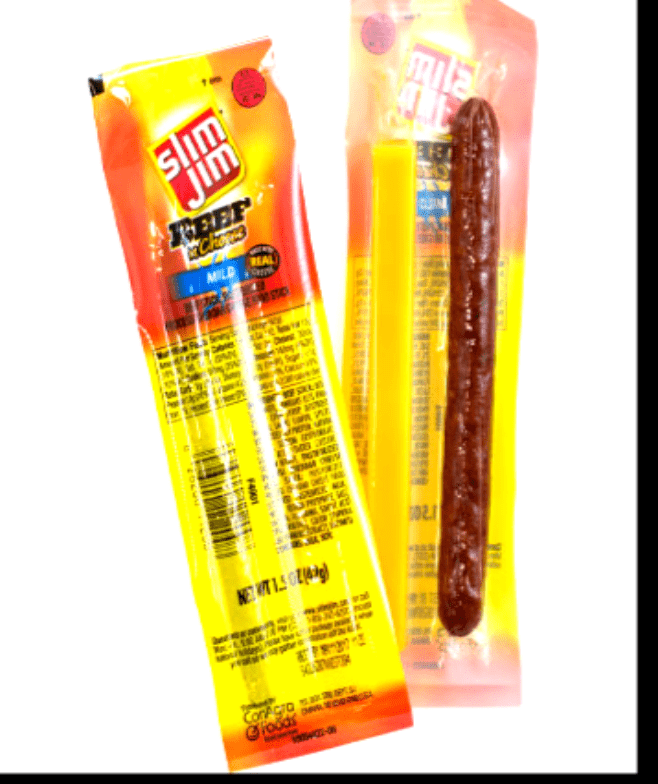 Slim Jim Flat Beef jerky sticks